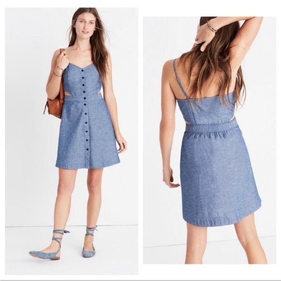 Madewell Dresses & Skirts - Madewell Chambray Cutout Cami Mini Dress in Classic Indigo